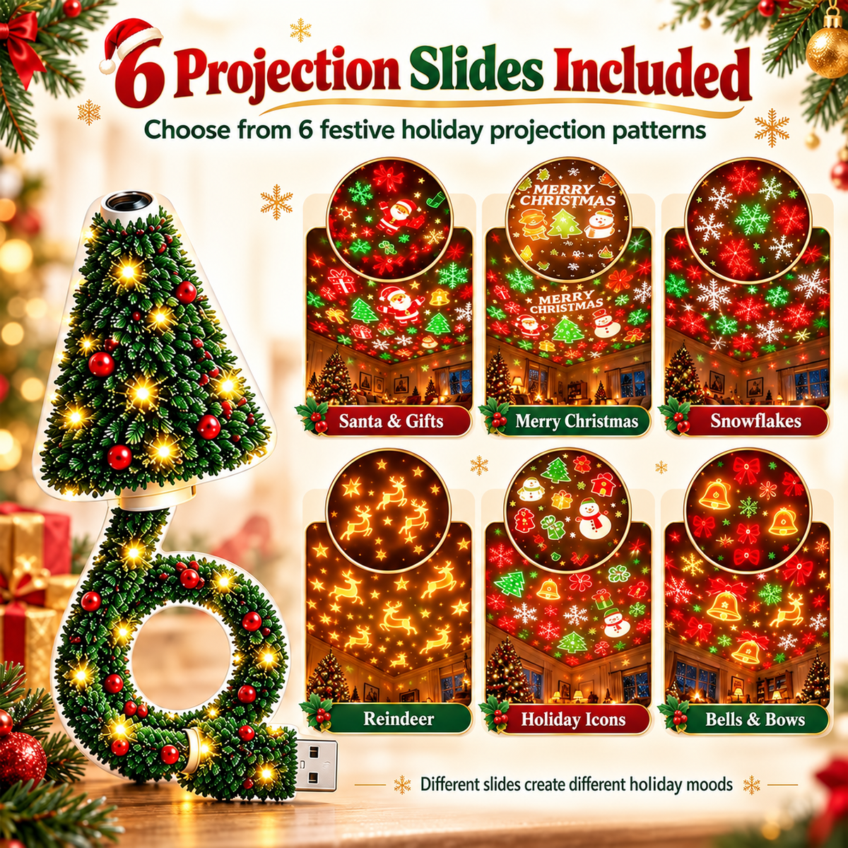 MerryCharm Chritmas Tree Projector