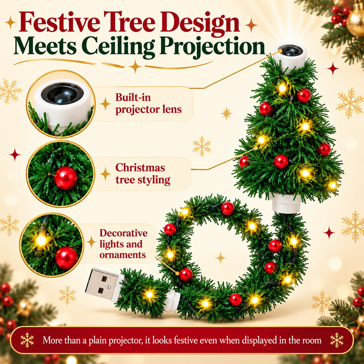 MerryCharm Chritmas Tree Projector