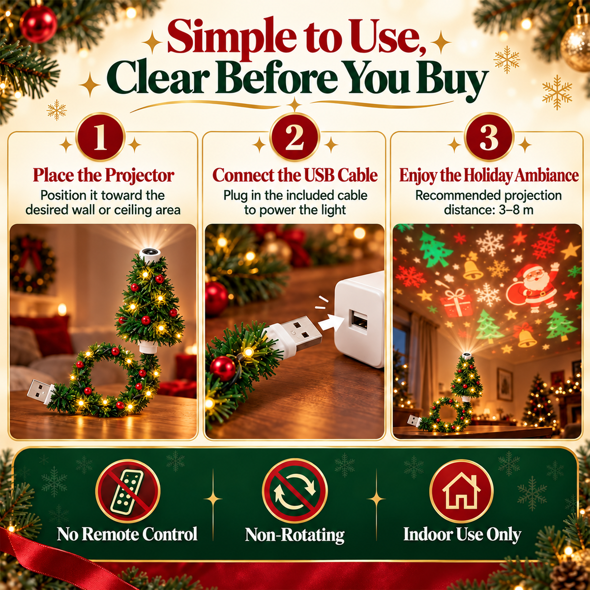 MerryCharm Chritmas Tree Projector