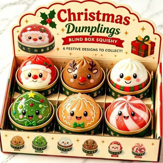 MerryCharm  6 Piece Dumpling Squishy Set Christmas