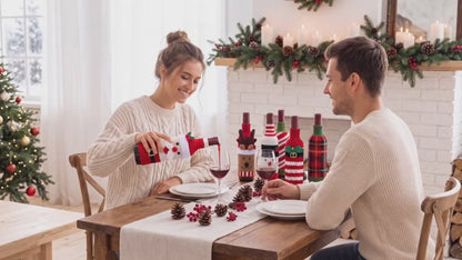MerryCharm Christmas Bottle Sweater & Hat Set – 3 Pack